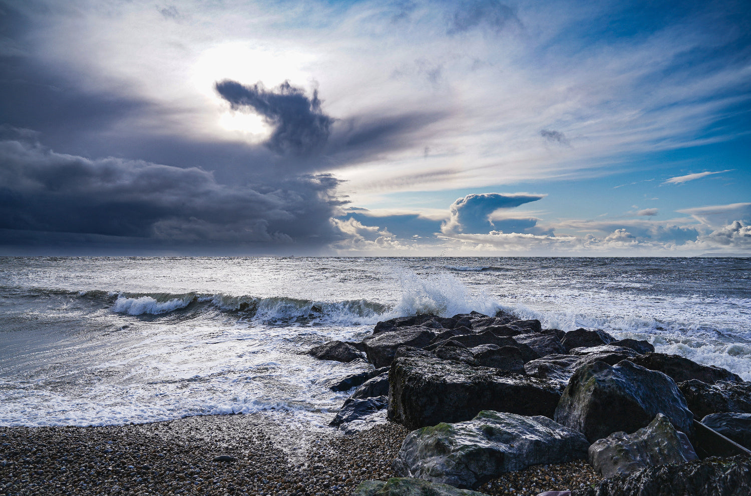'Dragon Clouds and Stormy Seas' Canvas Print