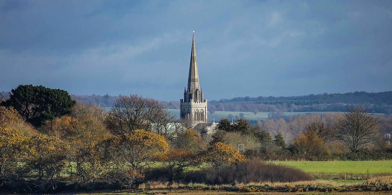 'Chichester Cathedral in an Autumn Landscape' Canvas Print