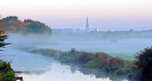 'Chichester Cathedral in the Mists of an Autumnal Dawn' Canvas Print