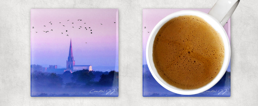 'Chichester Cathedral on a Misty Autumnal Morning' - SINGLE COASTER
