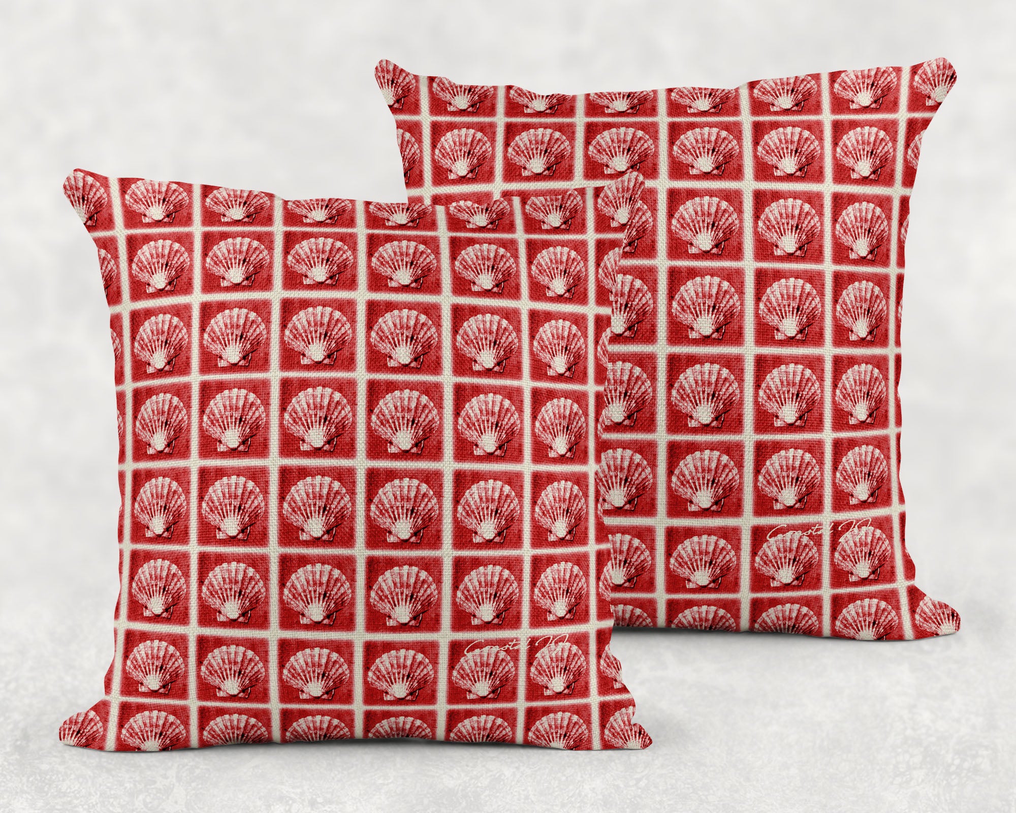 'Selsey Scallops in Miniature' - Large Sofa Cushion