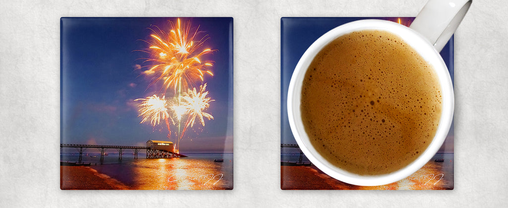 'Fireworks Over the Old Lifeboat Station' - SINGLE COASTER