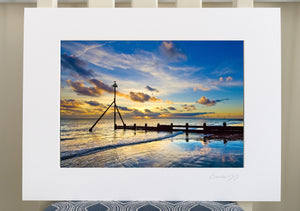 'Sunset in Deep Blue' Mounted Print