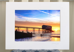 'Winter Sunrise over the Lifeboat Station'  Mounted Print