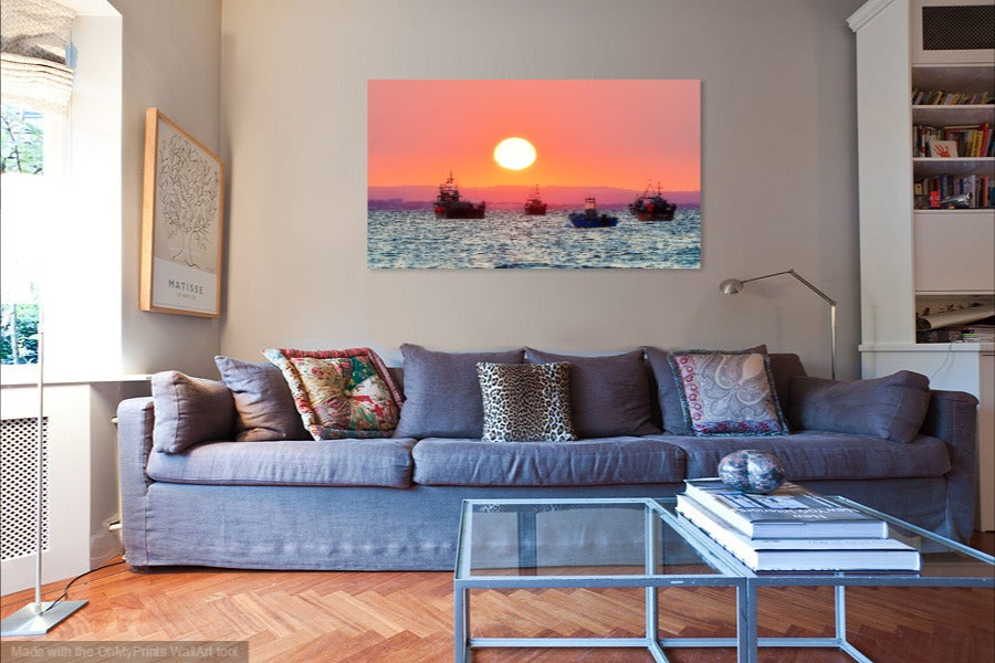 'South Downs Sunrise in Pink' Canvas Print
