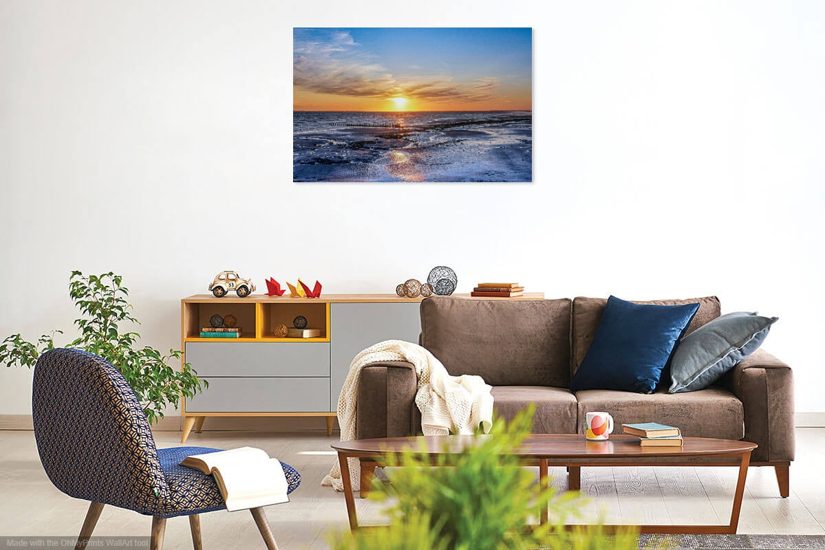 'Early Autumn Sunset at Medmerry' Canvas Print