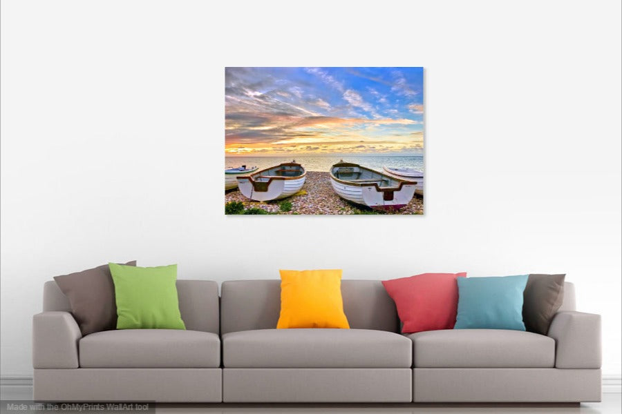 'Just Before Dawn at the Fishing Beach' Canvas Print