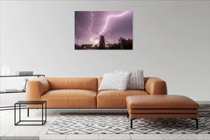 'Lightning Over Medmerry Mill' Canvas Print